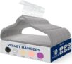SereneLife Velvet Hangers 10 Pcs, Non Slip Heavy Duty Hanger Set (Gray)