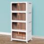 TidyTrove Storage Boxes with Lid, 4-Tier Plastic Stackable Storage Boxes